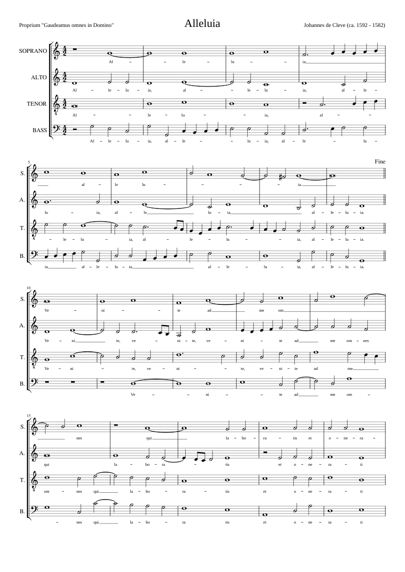 Alleluia venite ad me