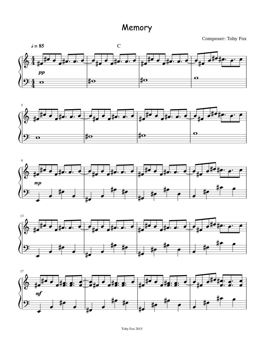 Memory Toby Fox Sheet music for Piano (Solo) Easy | Musescore.com