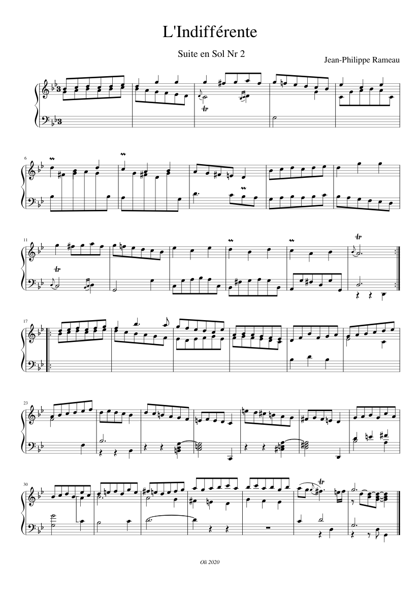 L'Indifférente Suite en Sol