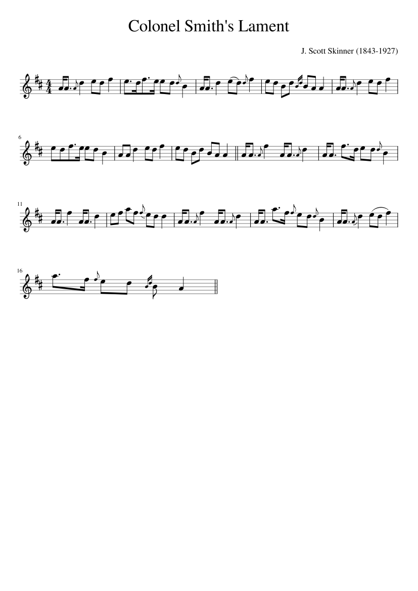 Colonel Smith's Lament