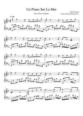 Free Un Piano Sur La Mer by André Gagnon sheet music | Download PDF or  print on Musescore.com