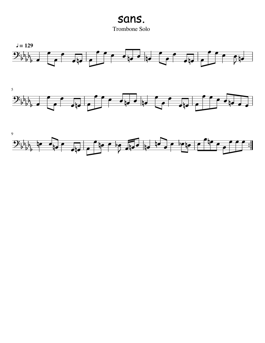 sans. - Trombone Solo Sheet music for Trombone (Solo)
