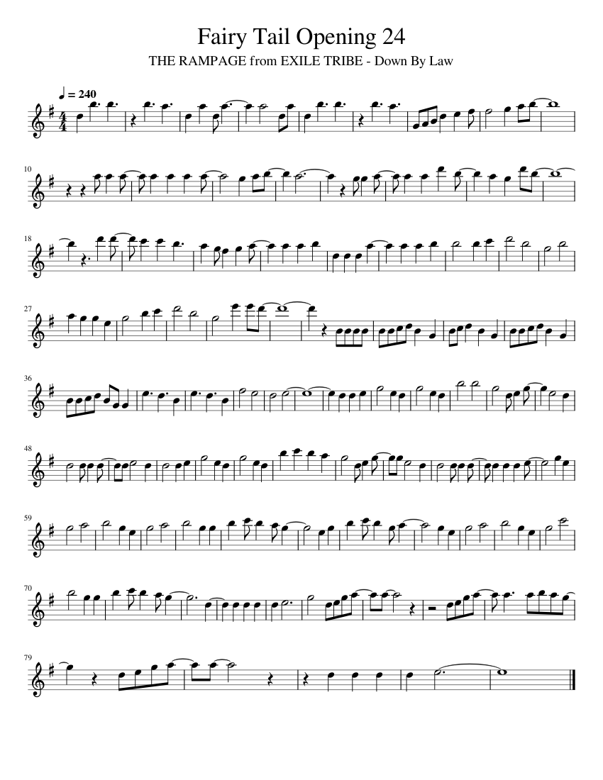 Fairy Tail Opening 1 Sheet music for Flute (Solo)