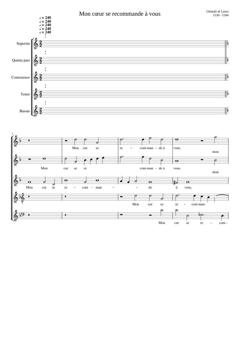 Mon coeur se recommande a vous