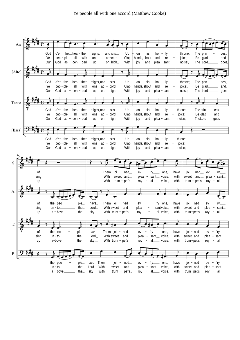 Ye people all with one accord