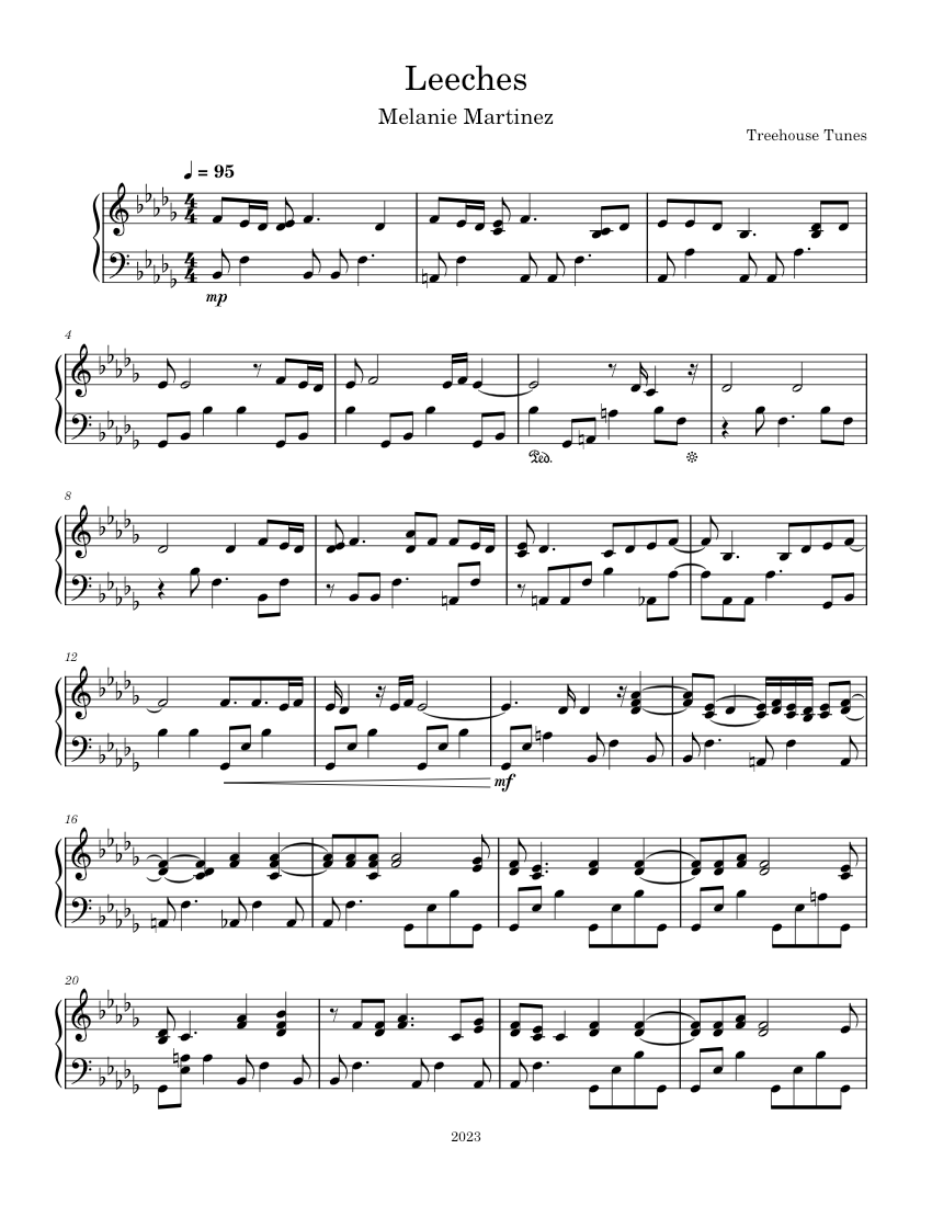 Melanie Martinez- Leeches - piano tutorial