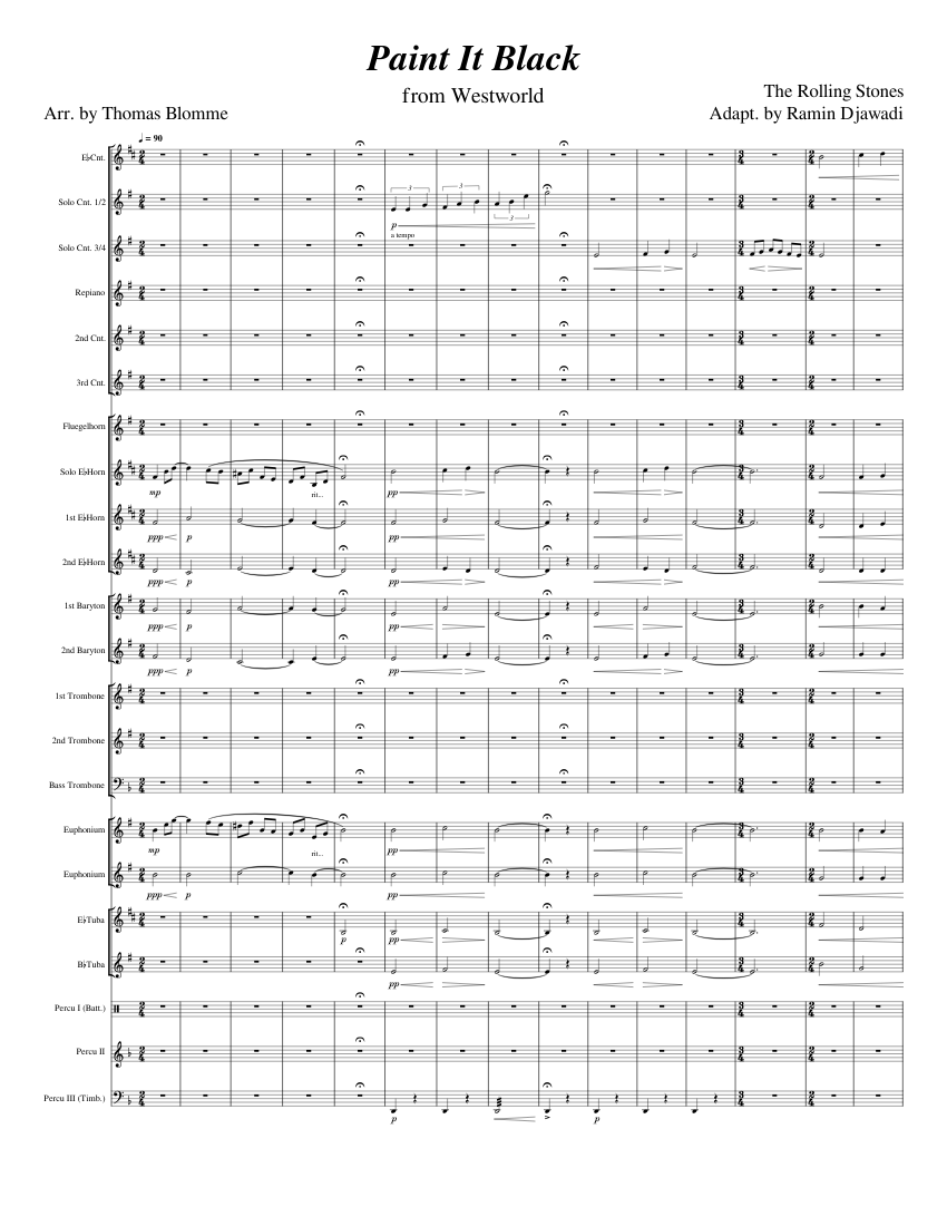 Paint It Black (Westworld) Ramin Djawadi brass band Sheet music for