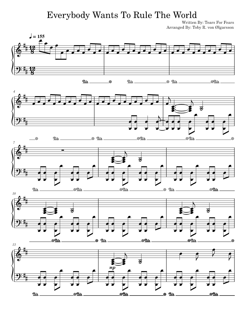 Everybody Wants To Rule The World Sheet music for Piano (Piano Duo)