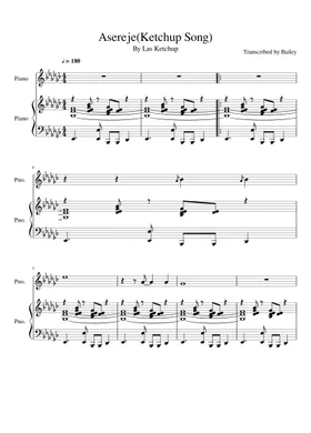 Free The Ketchup Song Asereje by Las Ketchup sheet music | Download PDF or  print on Musescore.com