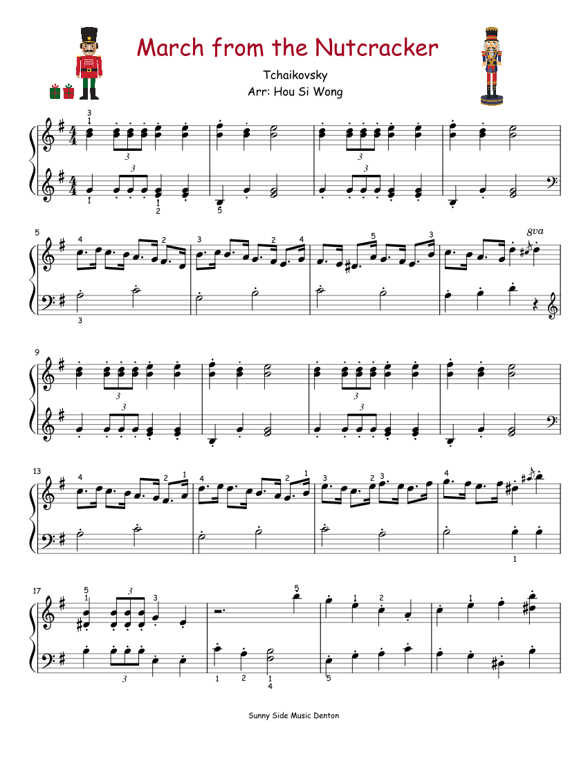 March from the Nutcracker - Tchaikovsky Sheet music for Piano (Solo