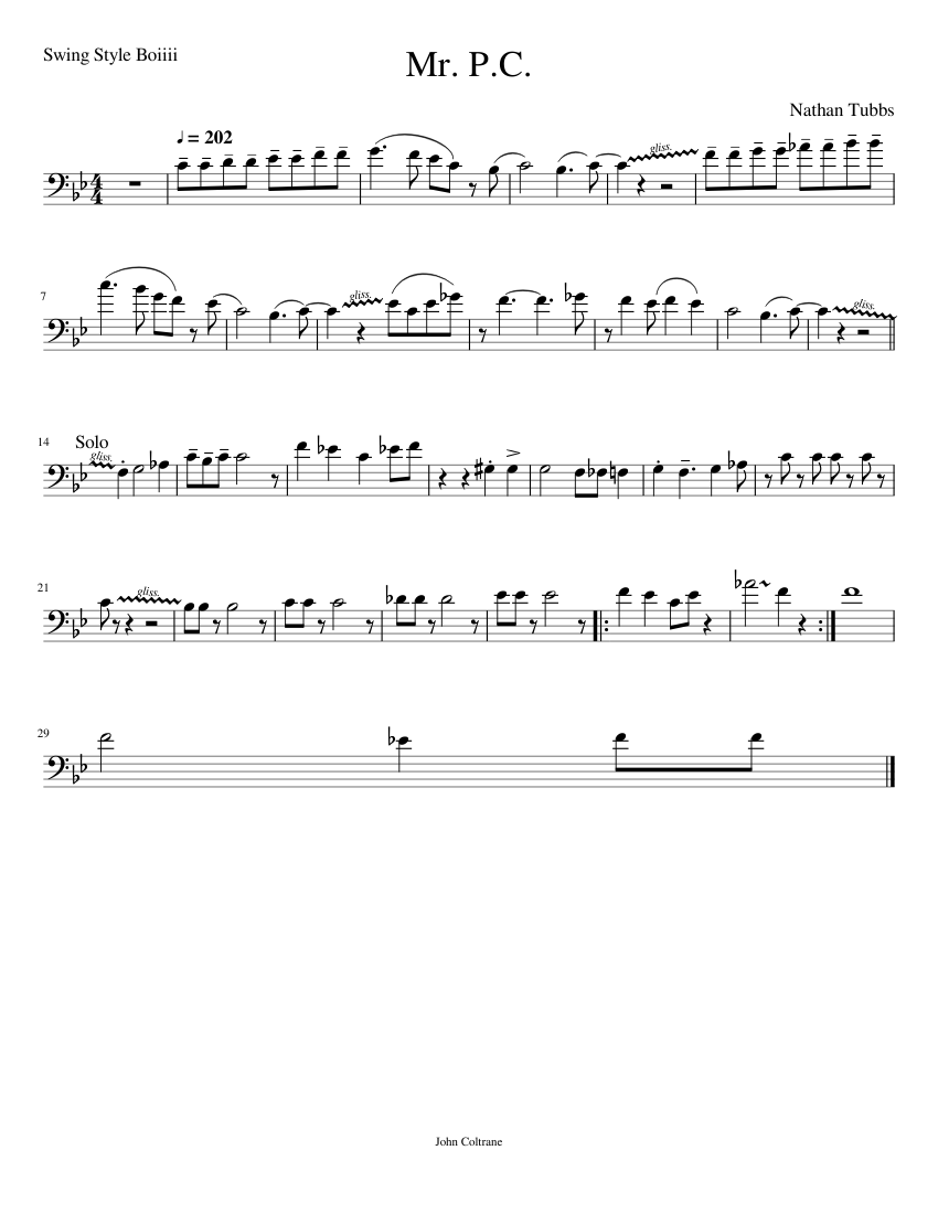 Mr P C Sheet Music For Trombone Solo Download And Print In Pdf Or Midi Free Sheet Music Musescore Com