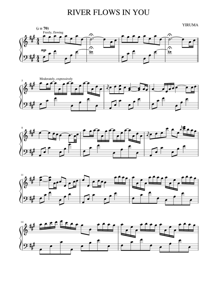 River Flows In You Sheet music for Piano (Solo) | Download and print in