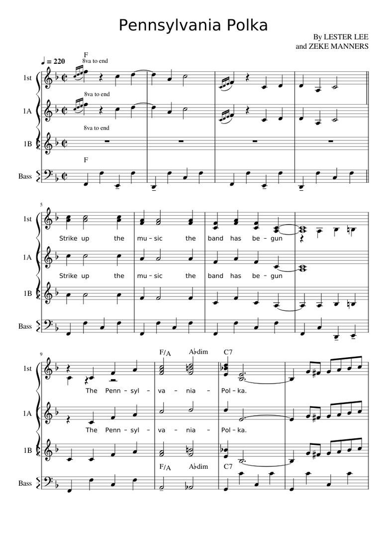 Pennsylvania Polka Sheet music for Accordion (Piano Duo) | Musescore.com