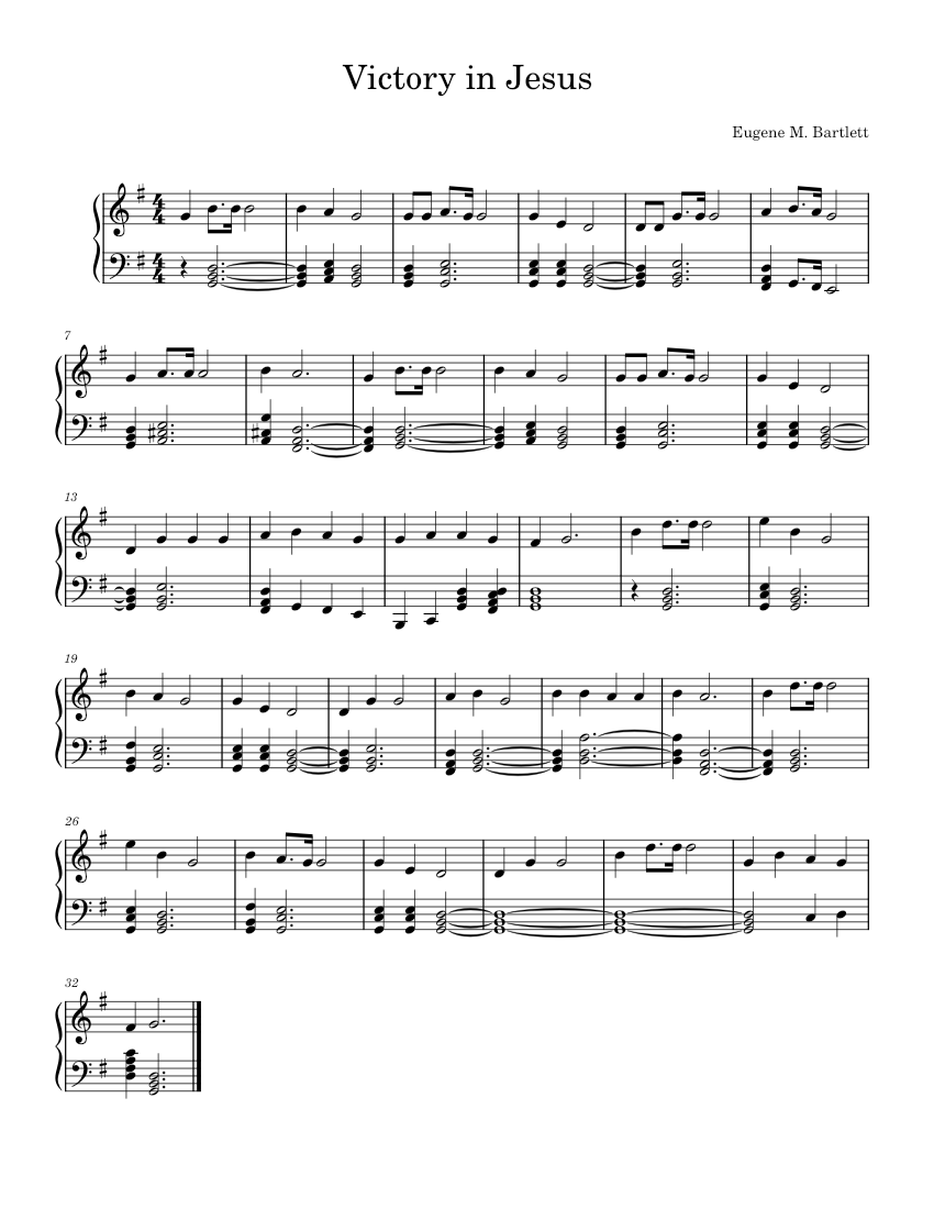 Victory in Jesus – Eugene Bartlett Victory in Jesus Sheet music for ...