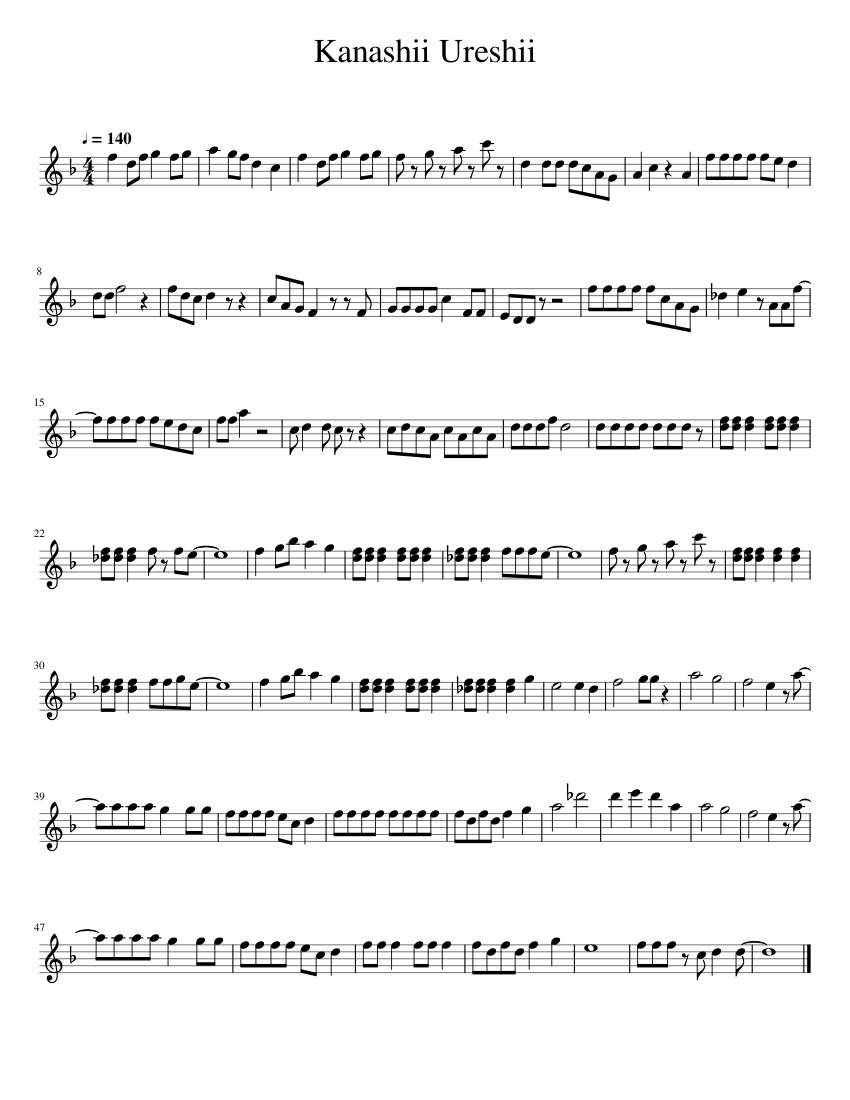 Kanashii Ureshii Sheet Music For Violin Solo Musescore Com Kanashii Ureshii Sheet Music For Violin Solo Musescore Com