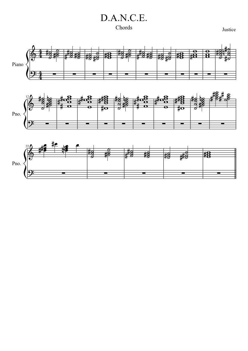 D.A.N.C.E. Sheet music for Piano (Solo) | Musescore.com