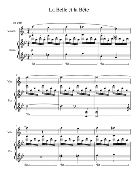 Free La Belle Et La Bête - Histoire Éternelle by Misc Cartoons sheet music  | Download PDF or print on Musescore.com