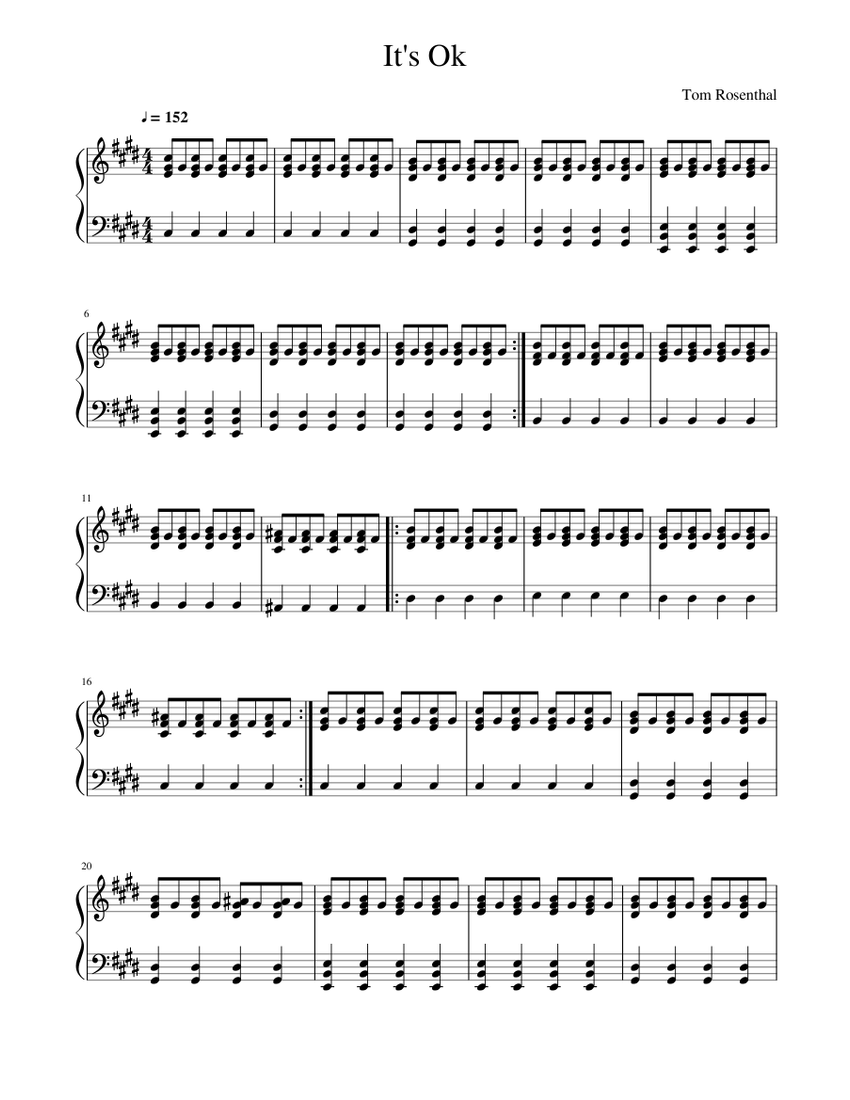 It s Ok Sheet music for Piano (Solo) Easy | Musescore.com