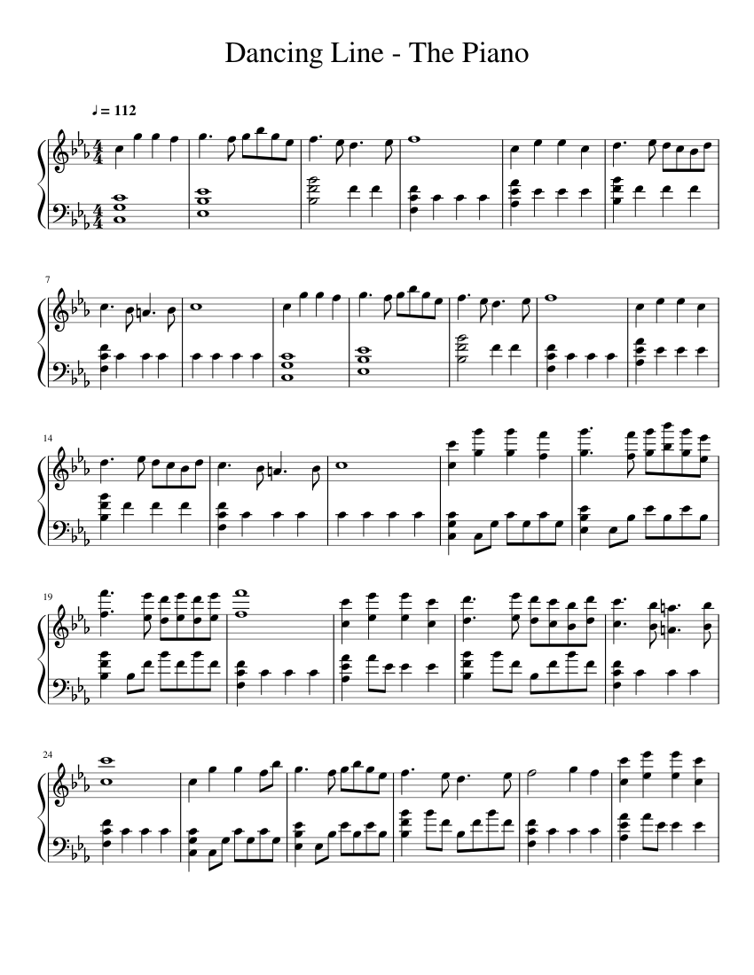 Dancing Line - The Piano Sheet music for Piano (Solo) Easy | Musescore.com