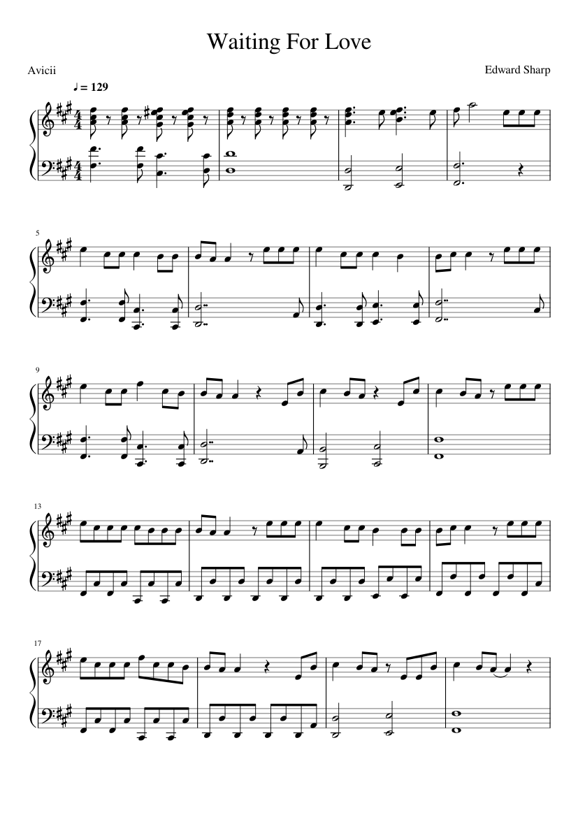 Waiting For Love Sheet music for Piano (Solo) | Musescore.com