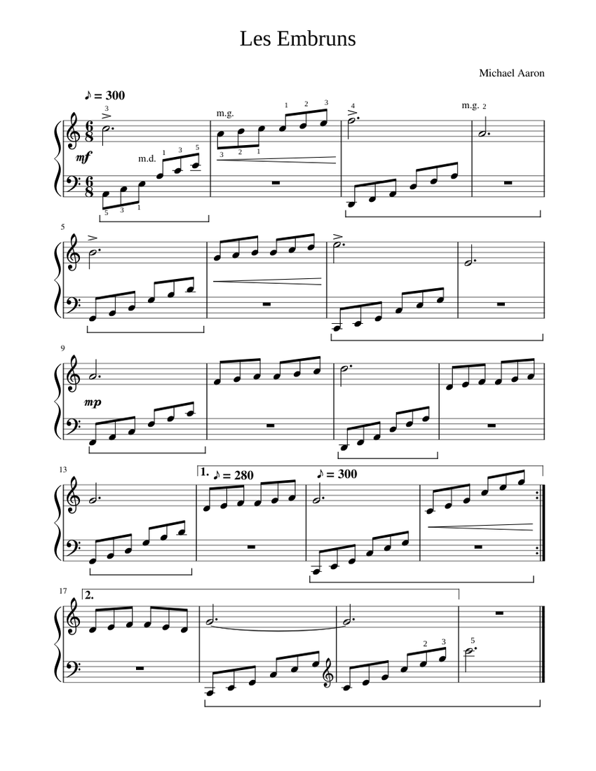 Les Embruns Sheet music for Piano (Solo) | Musescore.com