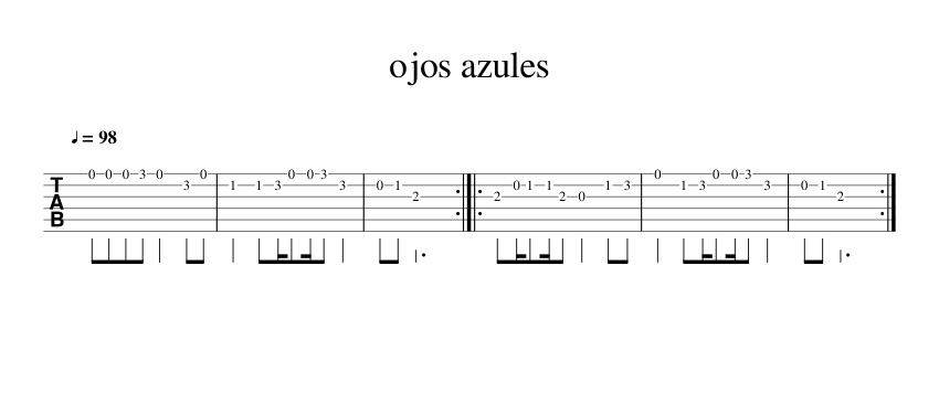 Ojos azules Sheet music for Guitar (Solo) | Musescore.com