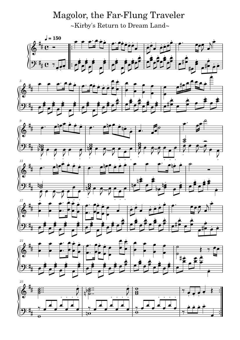 Menu Kirby's Return to Dream Land (Piano Solo) Sheet music for Piano