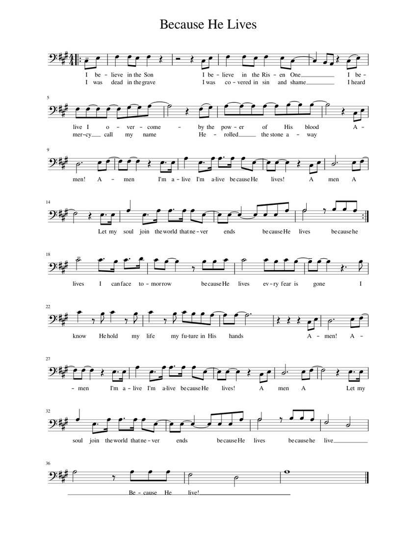 because-he-lives-sheet-music-for-piano-solo-musescore