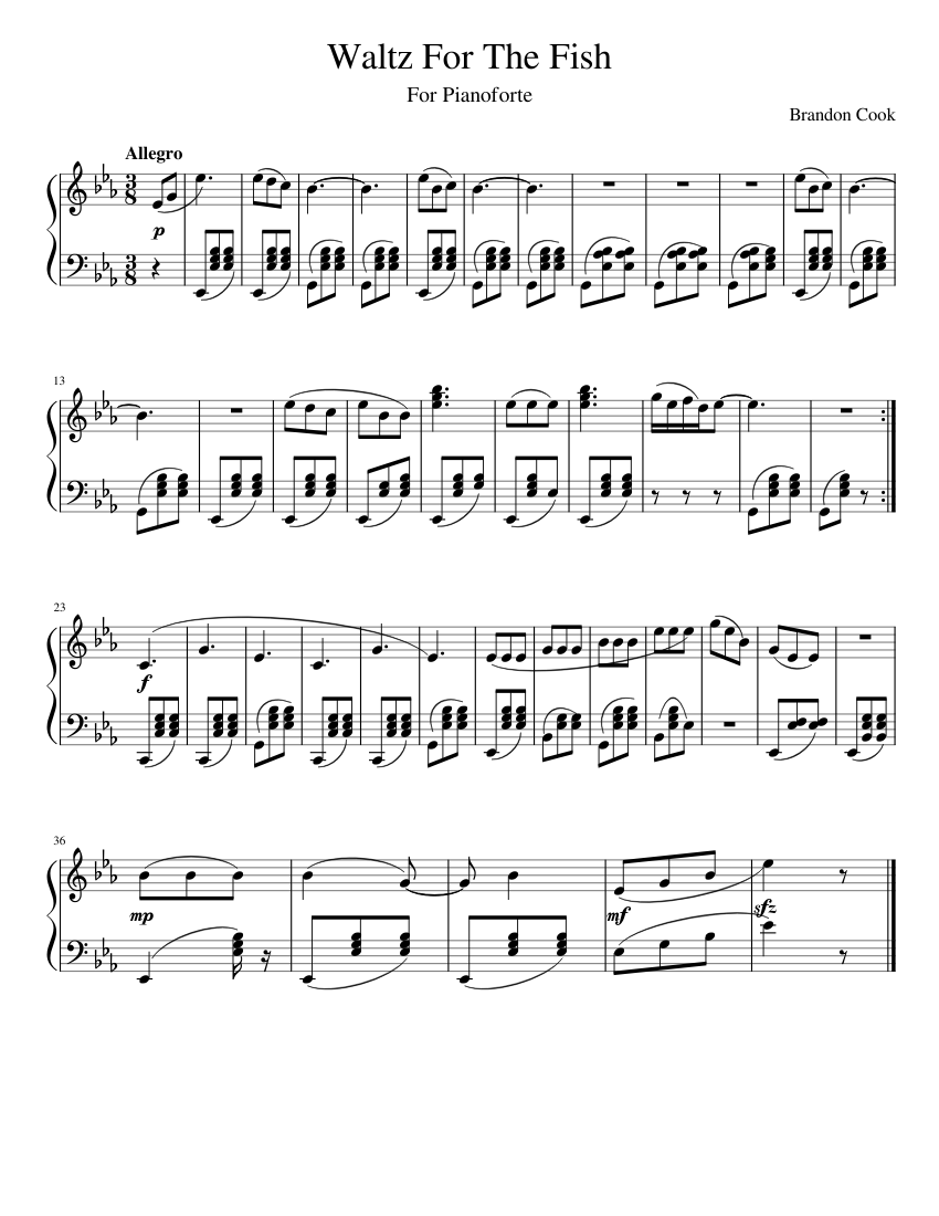 Waltz For The Fish Sheet music for Piano (Solo) | Musescore.com