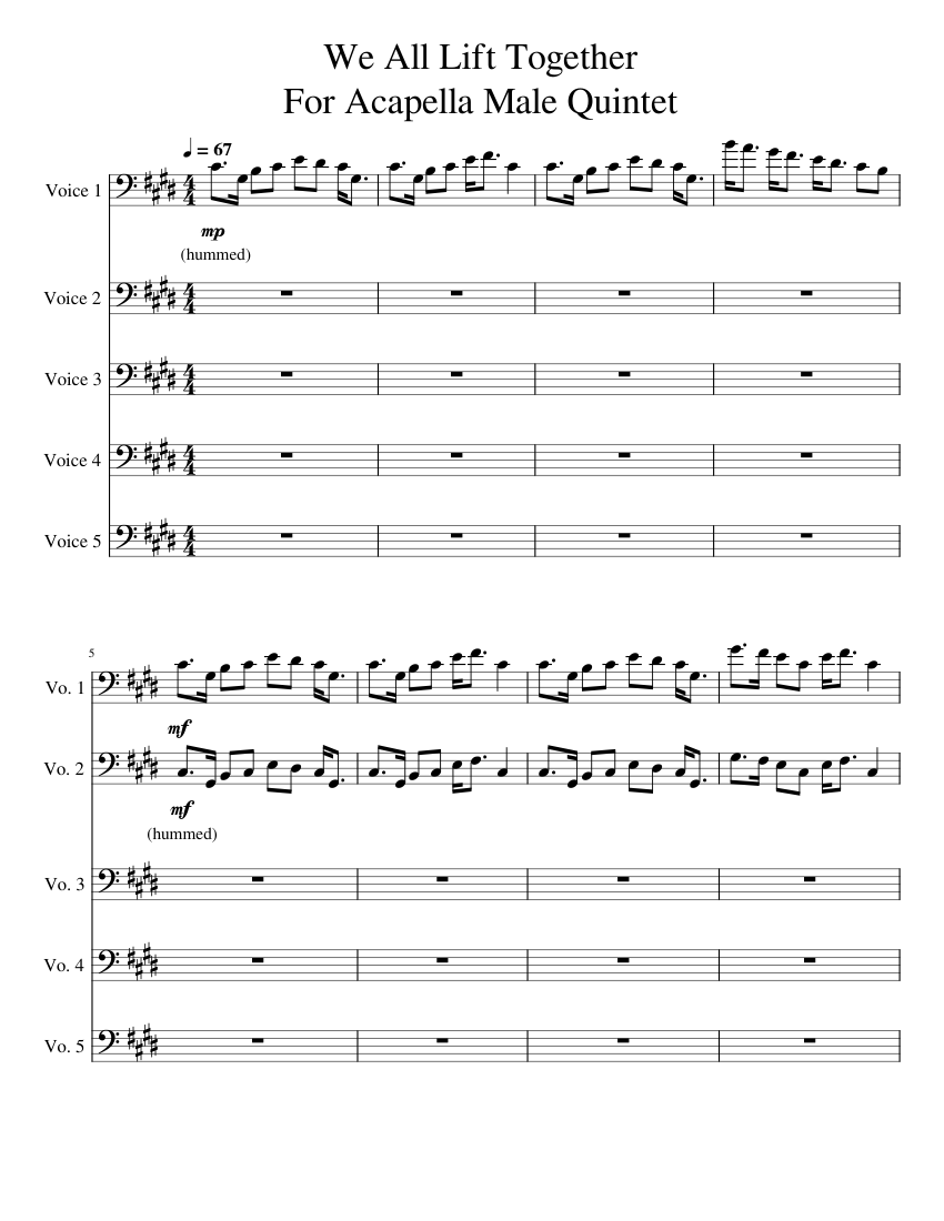 Warframe - we all lift together – for Acapella Male Quintet Sheet music for  Vocals (A Capella) | Musescore.com
