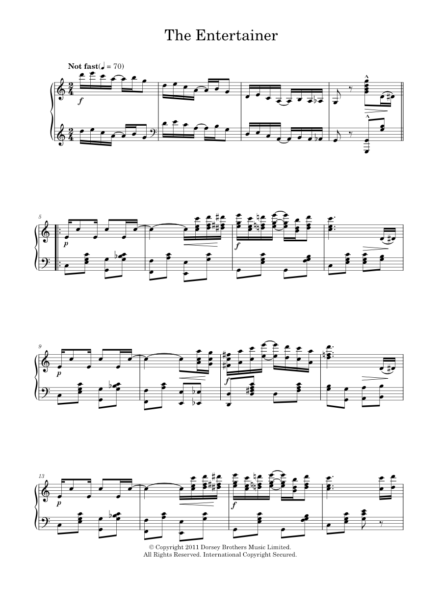 Play Official version of The entertainer Sheet Music by Scott Joplin ...