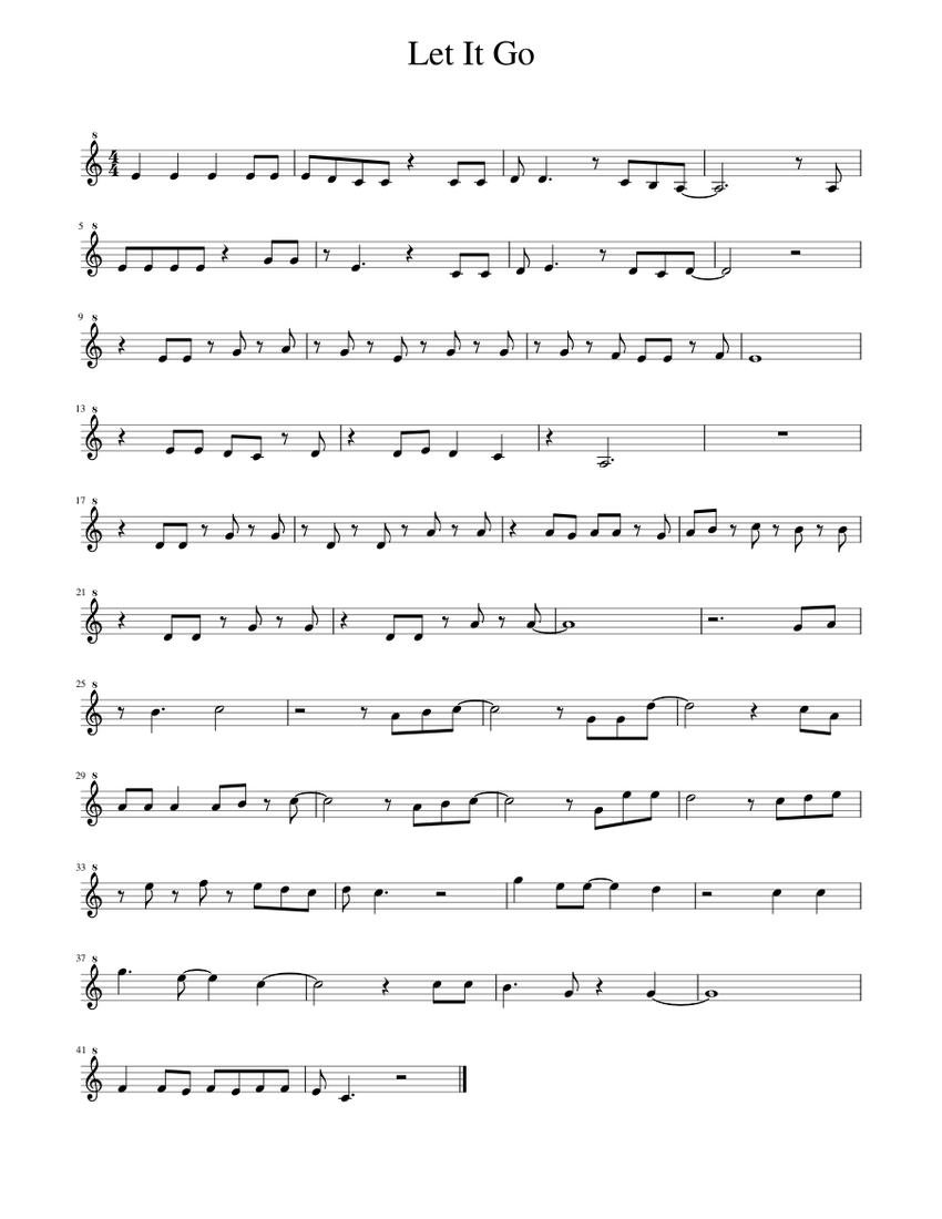 Let It Go Sheet music for Recorder (Solo) | Musescore.com