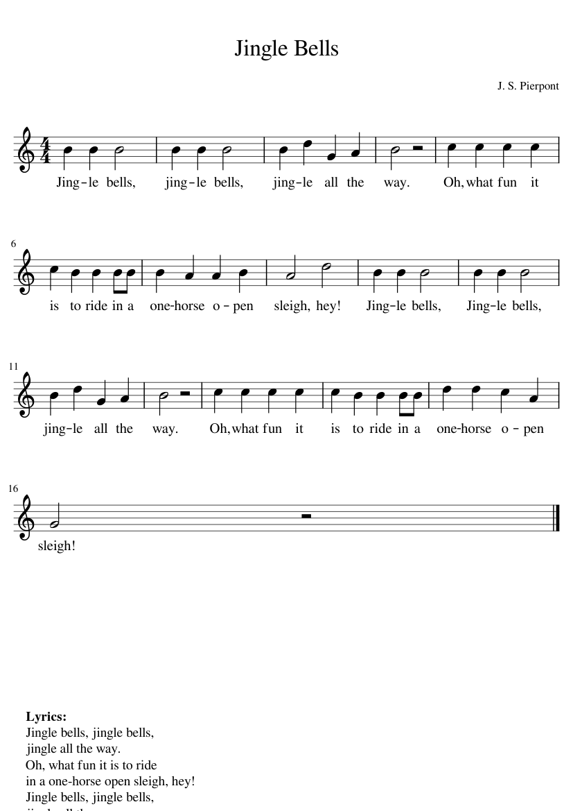 Jingle Bells James Pierpont Sheet music for Piano (Solo) Easy