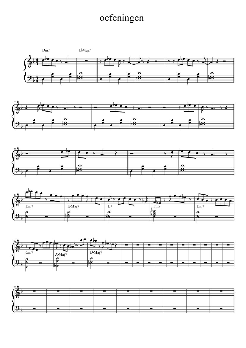 oefeningen Sheet music for Piano (Solo) | Musescore.com