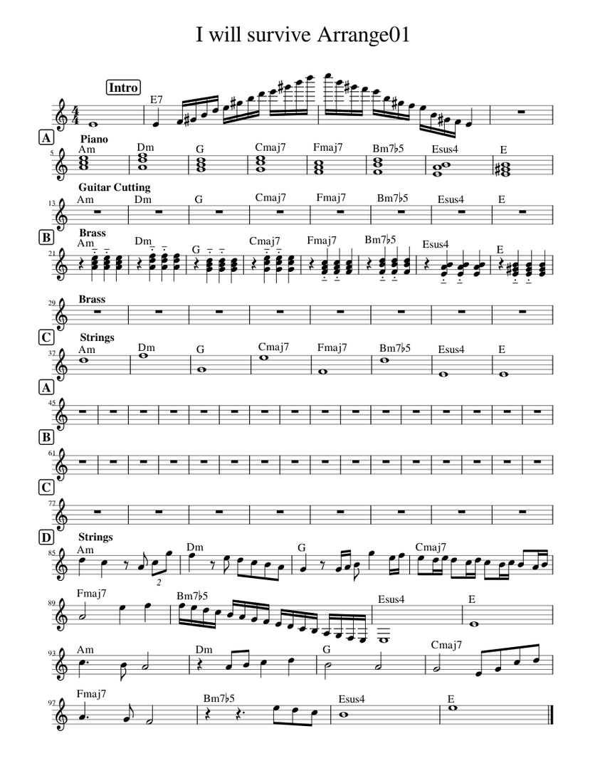 I_will_survive_Arrange01 Sheet music for Piano (Solo) | Musescore.com