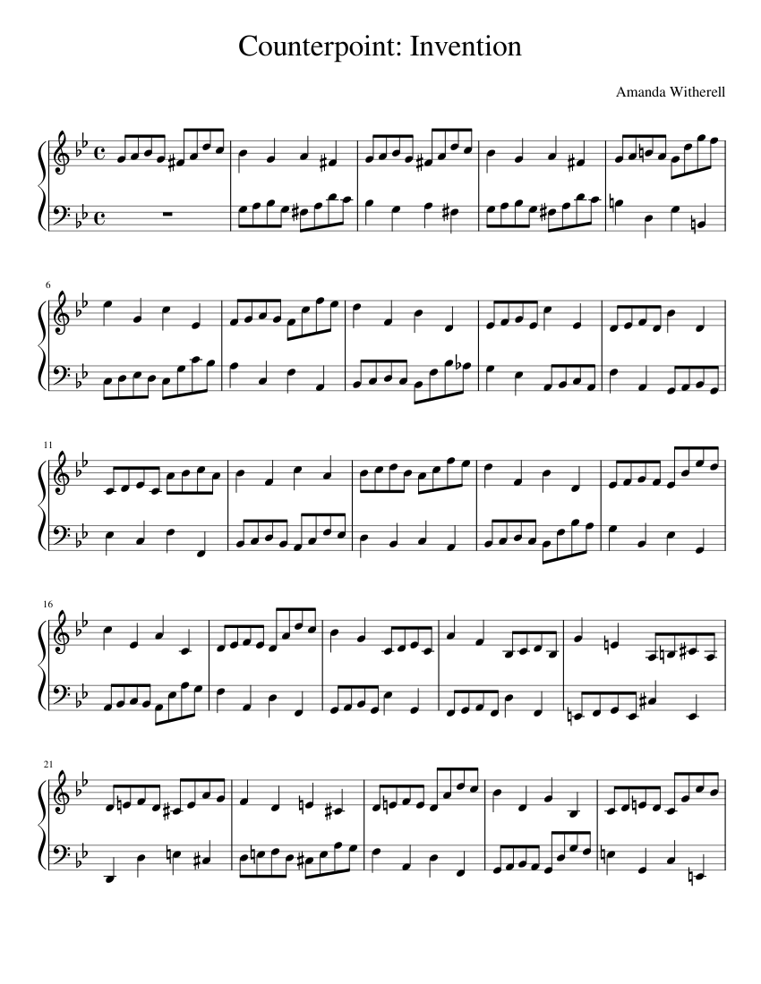 Counterpoint Invention Sheet music for Piano (Solo)
