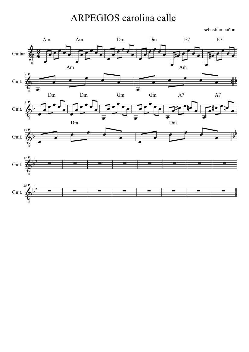 ARPEGIOS GUITARRA - piano tutorial