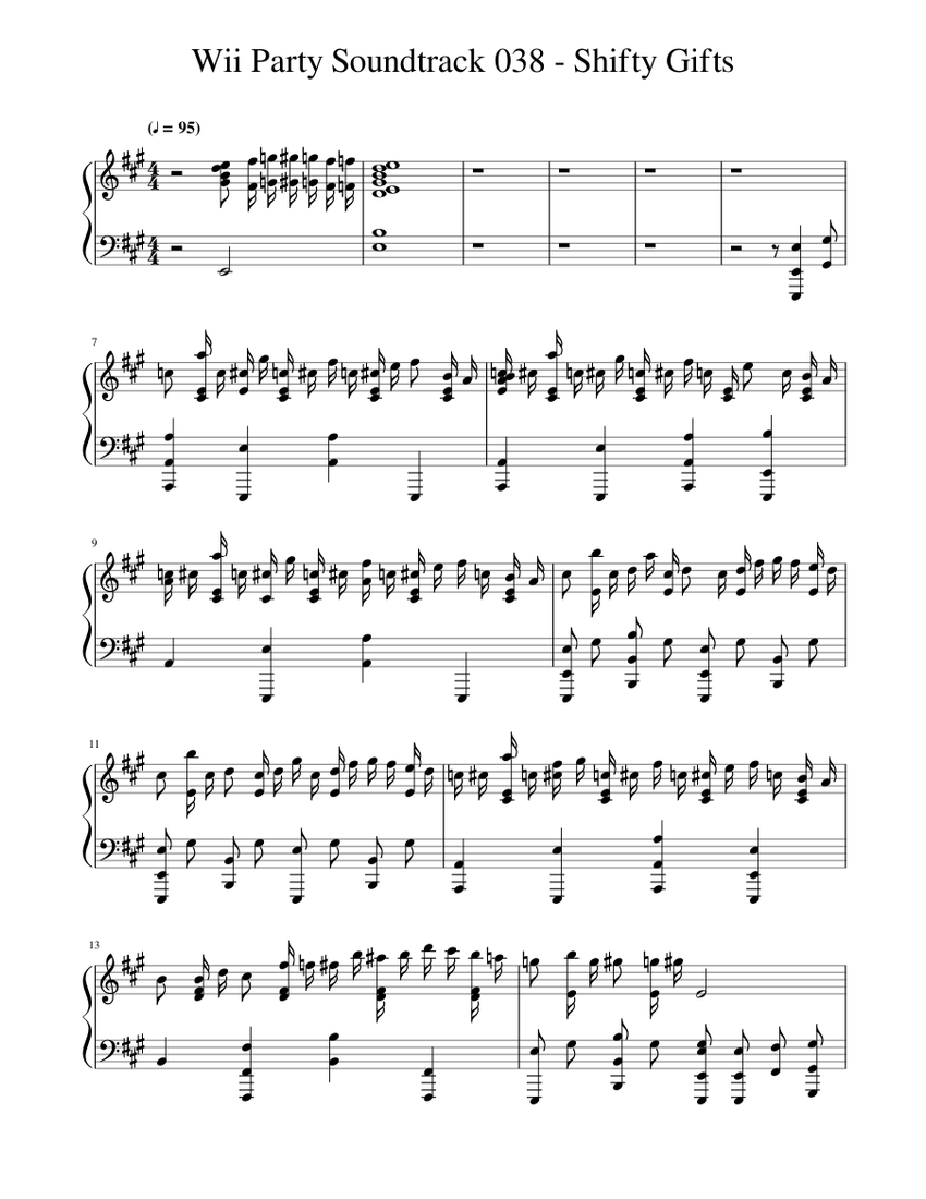 Wii Party Shifty Gifts Sheet music for Piano (Solo) | Musescore.com