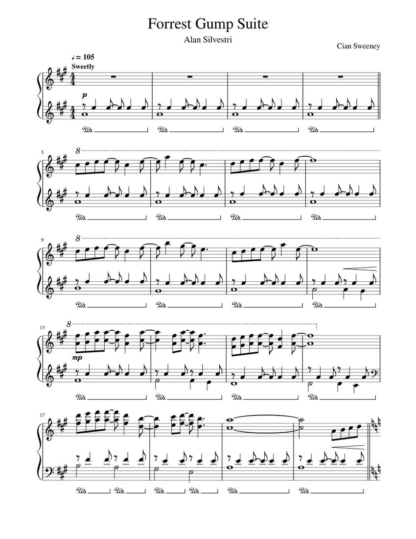 Forrest Gump Suite - Alan Silvestri Sheet music for Piano (Solo) | Download  and print in PDF or MIDI free sheet music for forrest gump by Alan  Silvestri (soundtrack ) | Musescore.com