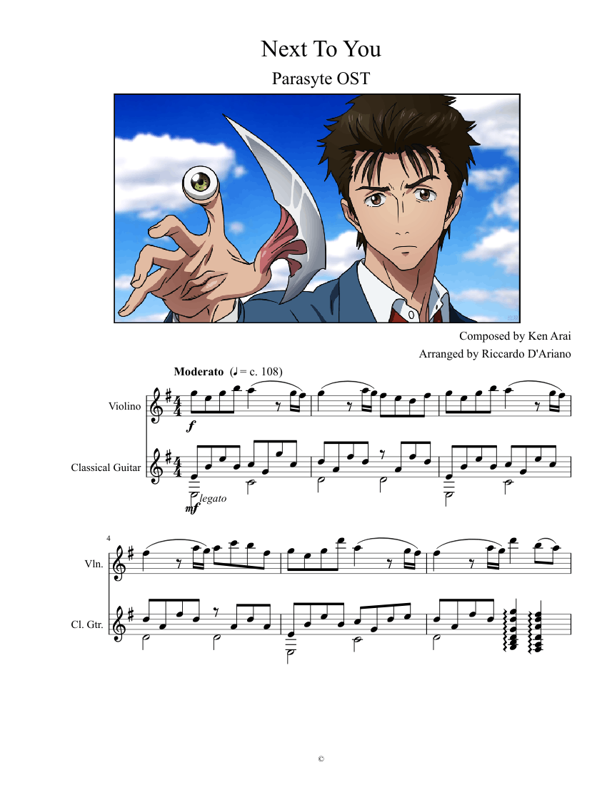 Next To You (Parasyte OST) Sheet Music for Violin (Solo) | MuseScore.com