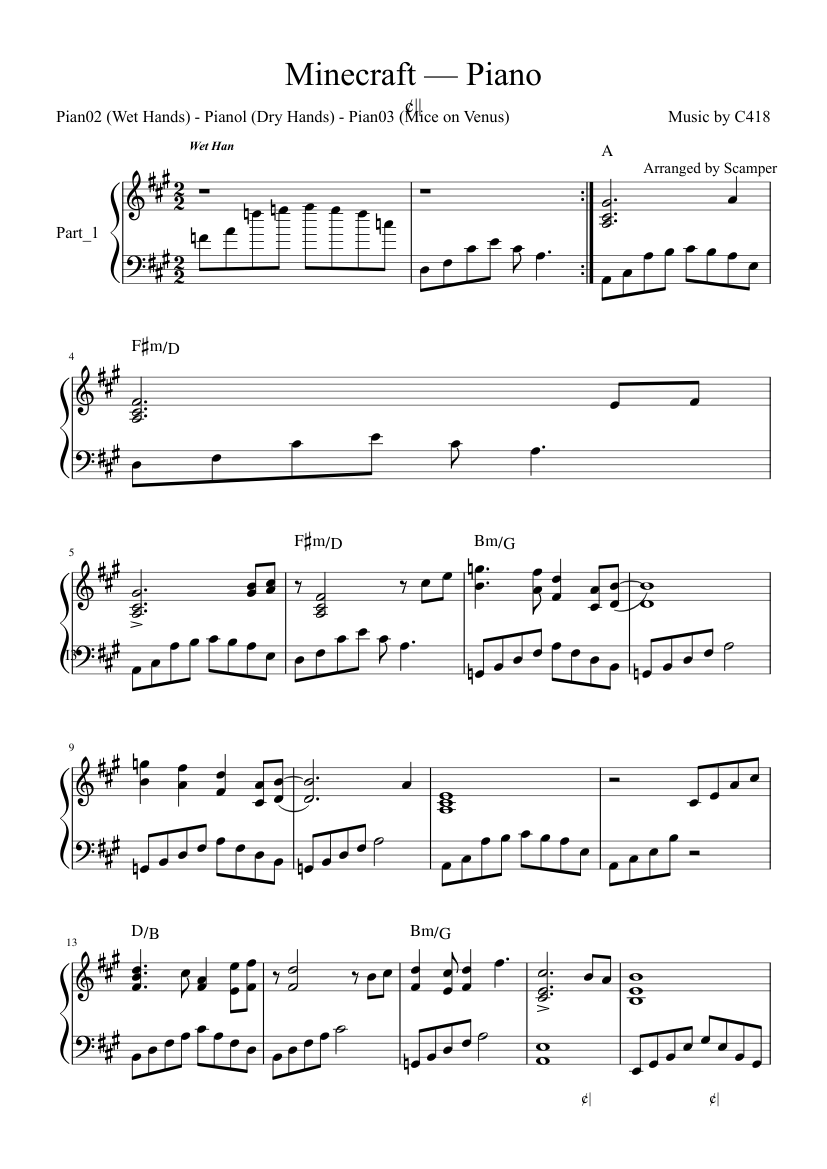 Ноты на фортепиано c418 wet hands. C418 dry hands ноты для фортепиано. C418 wet hands. Wet hands minecraft ноты. Ноты на фортепиано c418 wet hands.