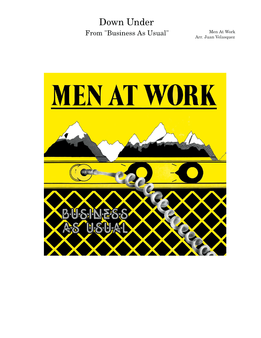 Down Under Men At Work Sheet music for Flute, Guitar, Bass guitar