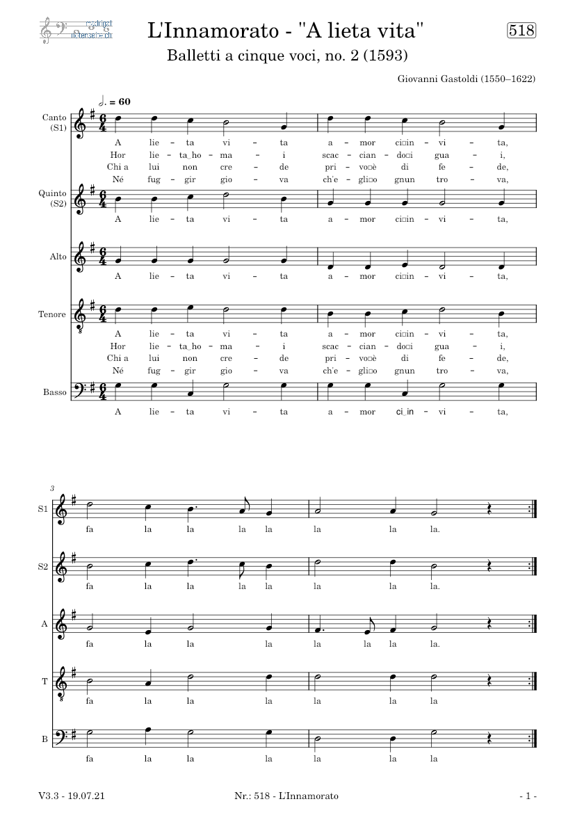 L'Innamorato - A lieta vita