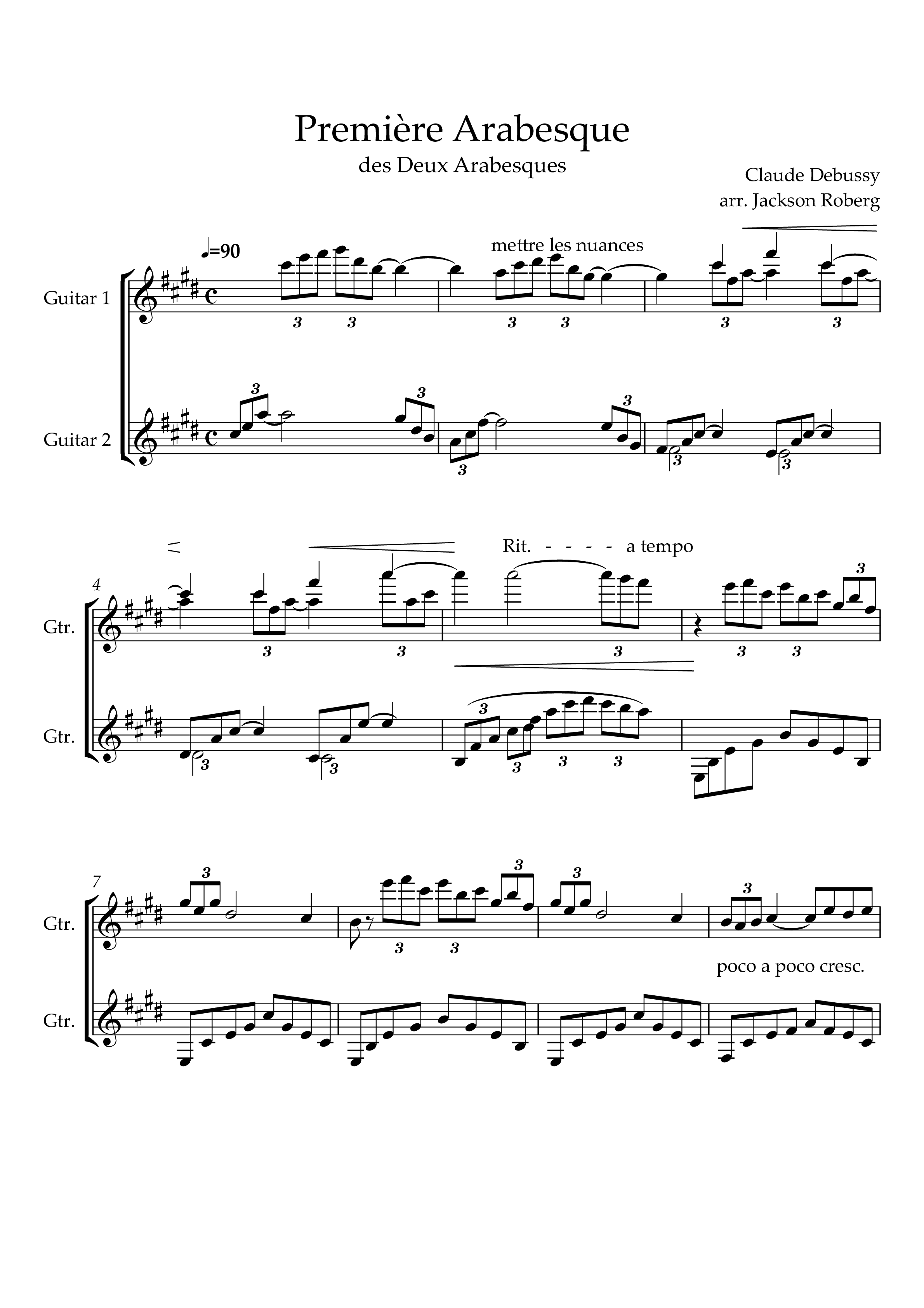 Play Official version of Arabesque No. 1 Sheet Music by Claude Debussy ...