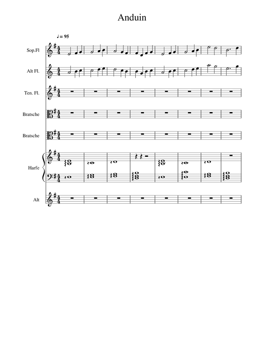Anduin (World of Warcraft - Legion) Sheet music for Soprano, Alto, Flute,  Viola & more instruments (Mixed Ensemble) | Musescore.com