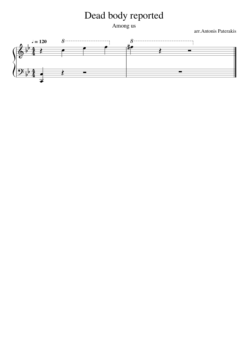 Dead body reported Sheet music for Piano (Solo) Easy | Musescore.com
