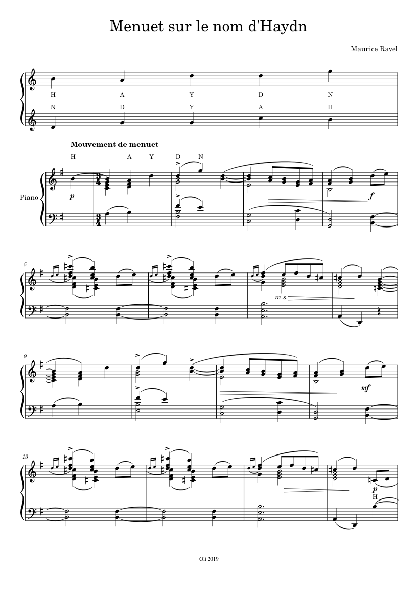 Menuet sur le nom d'Haydn