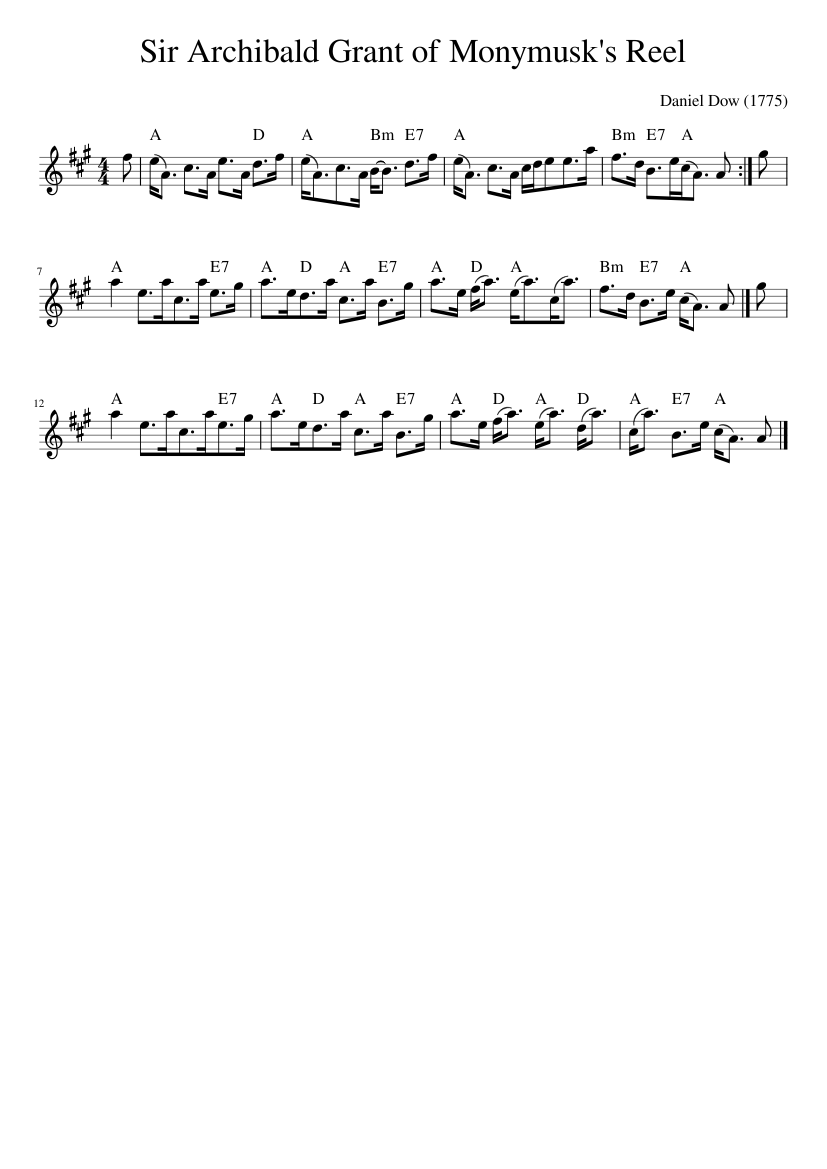 Sir Archibald Grant of Monymusk's Reel