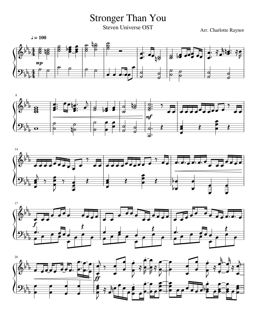 Stronger Than You (Steven Universe OST) Sheet music for Piano (Solo) |  Musescore.com