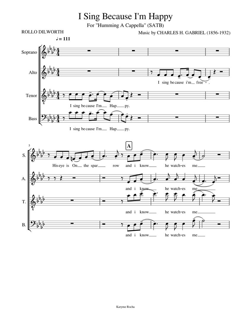 I Sing Because I'm Happy Sheet music for Bass guitar (Solo) | Musescore.com
